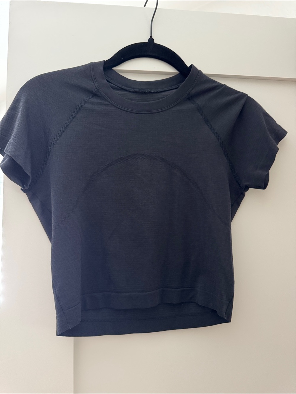 lululemon athletica Black Short-Sleeve Active Crop Top